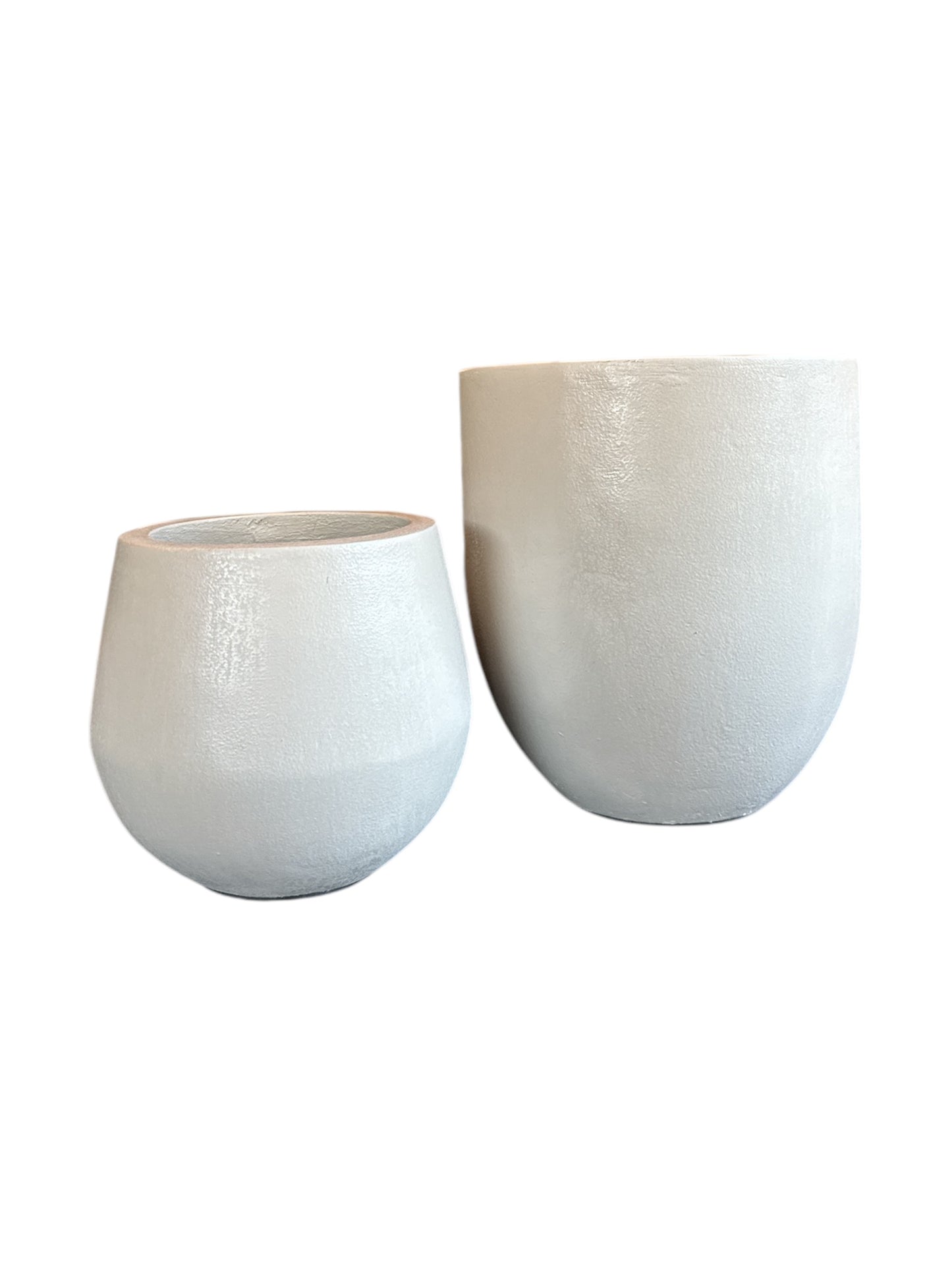 Potten keramiek nat cement | set van 2