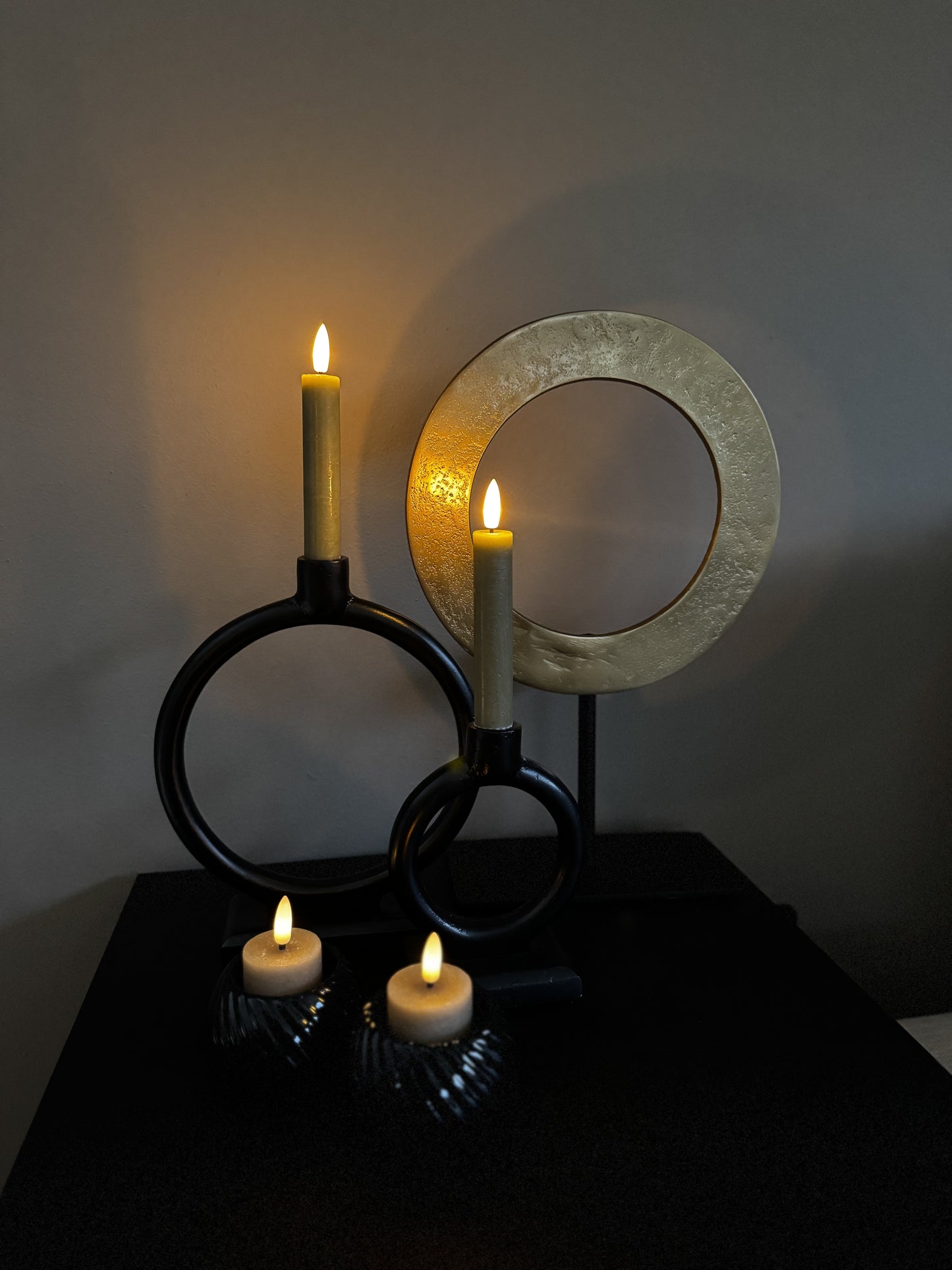 Led kaarsen 2 st. taupe | 16 cm