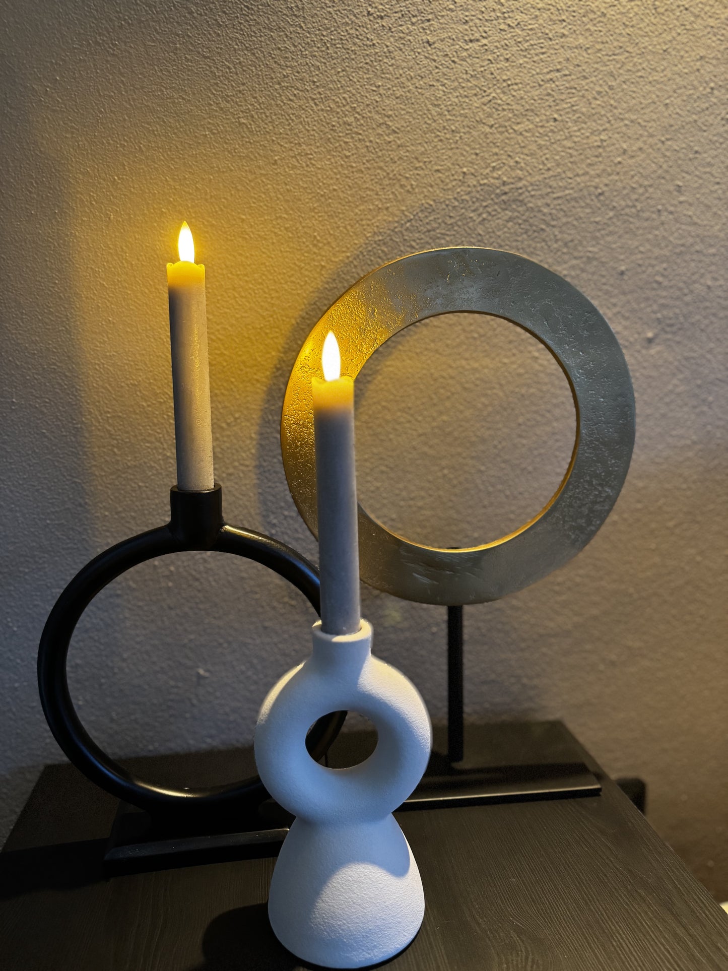 Led kaarsen 2 st. grijs | 18 cm