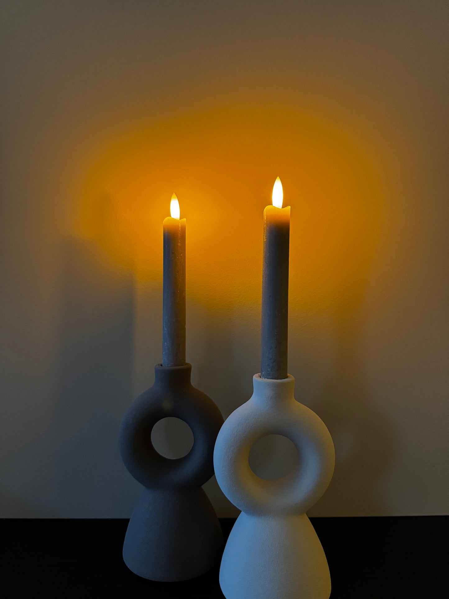 Led kaarsen 2 st. grijs | 18 cm