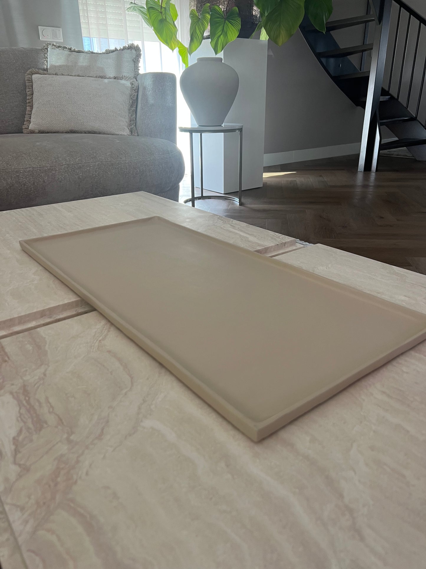 Dienblad XL raw sand L83xB38xH2cm