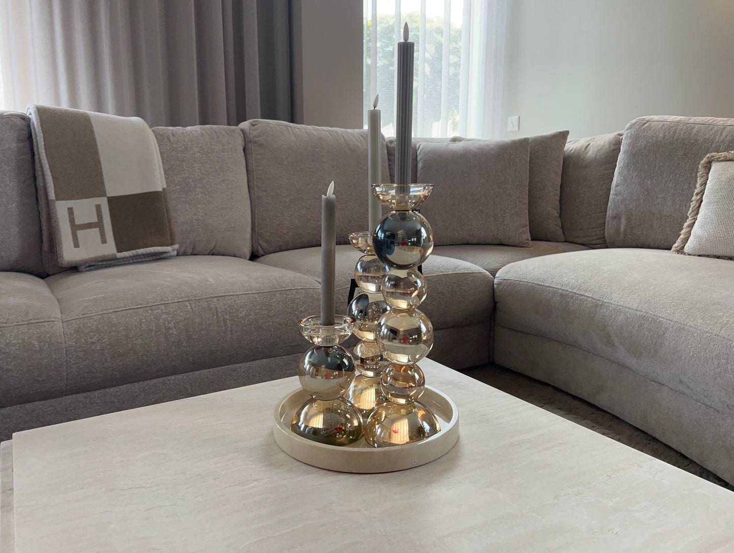 Candle holder gold luster set - complete set