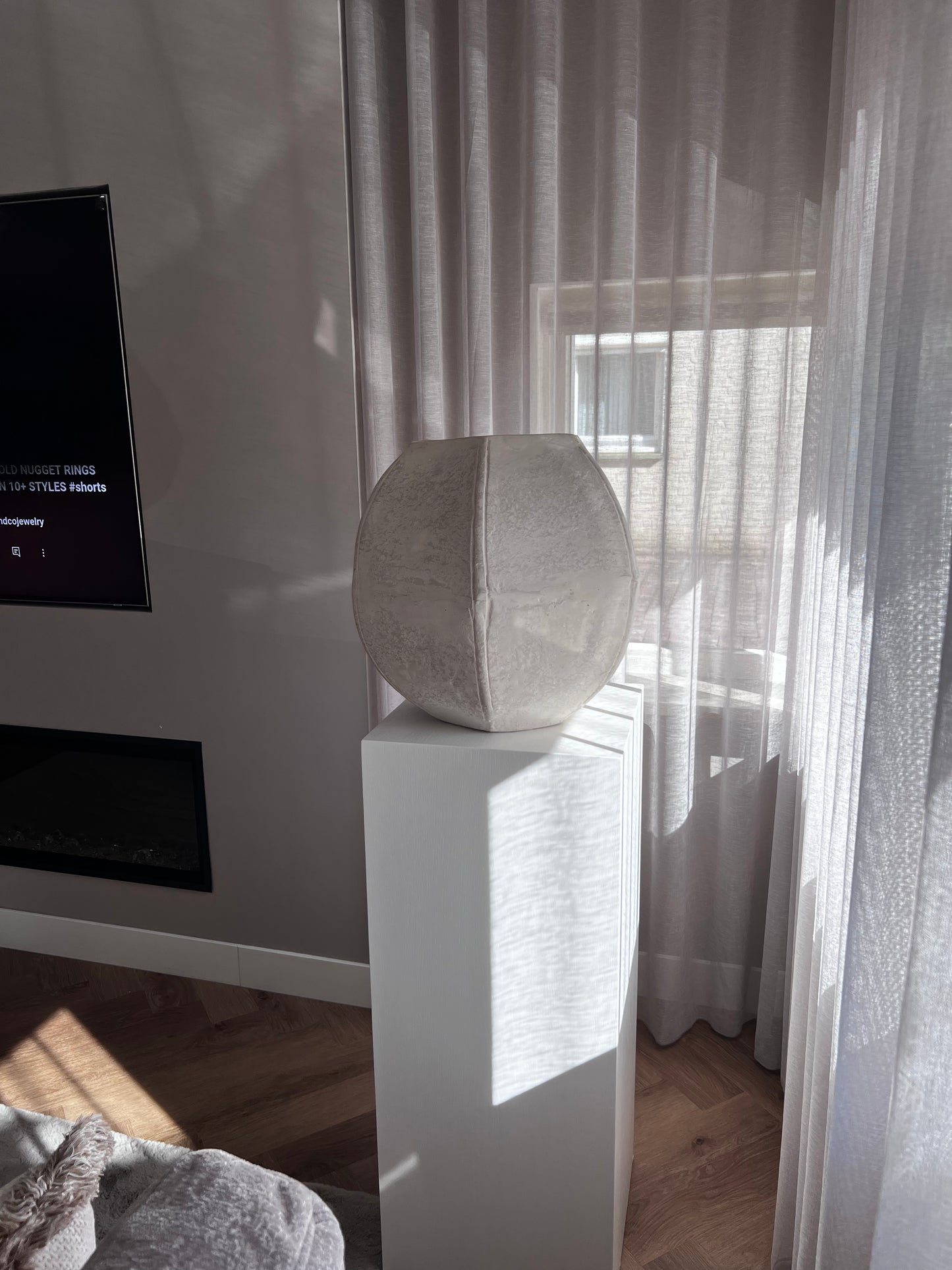 Pot deco stone white