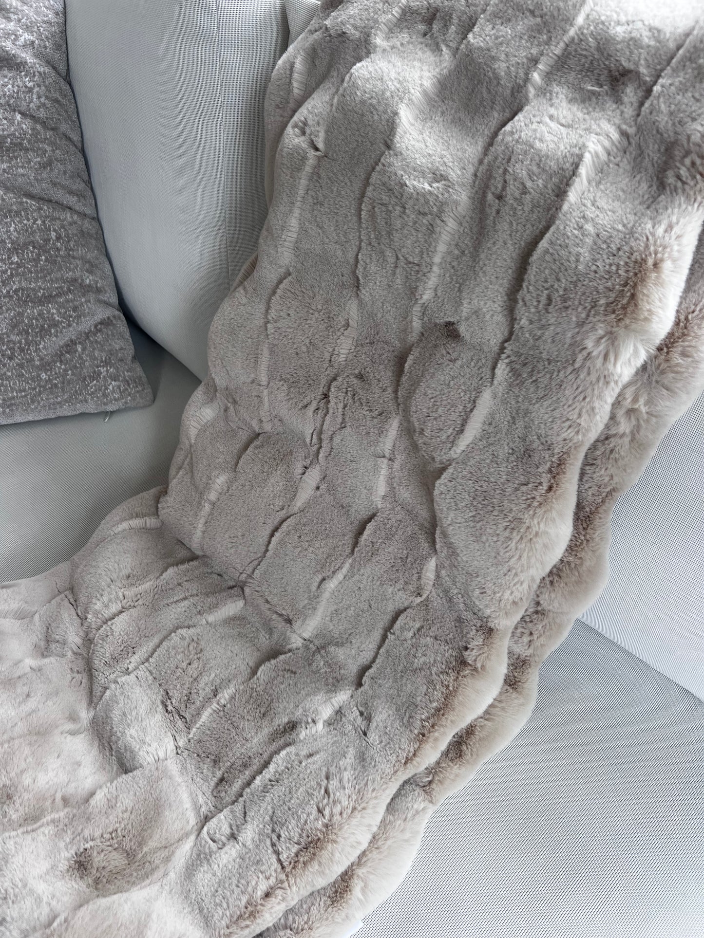 Plaid fake fur .irish cream.afm 140x180