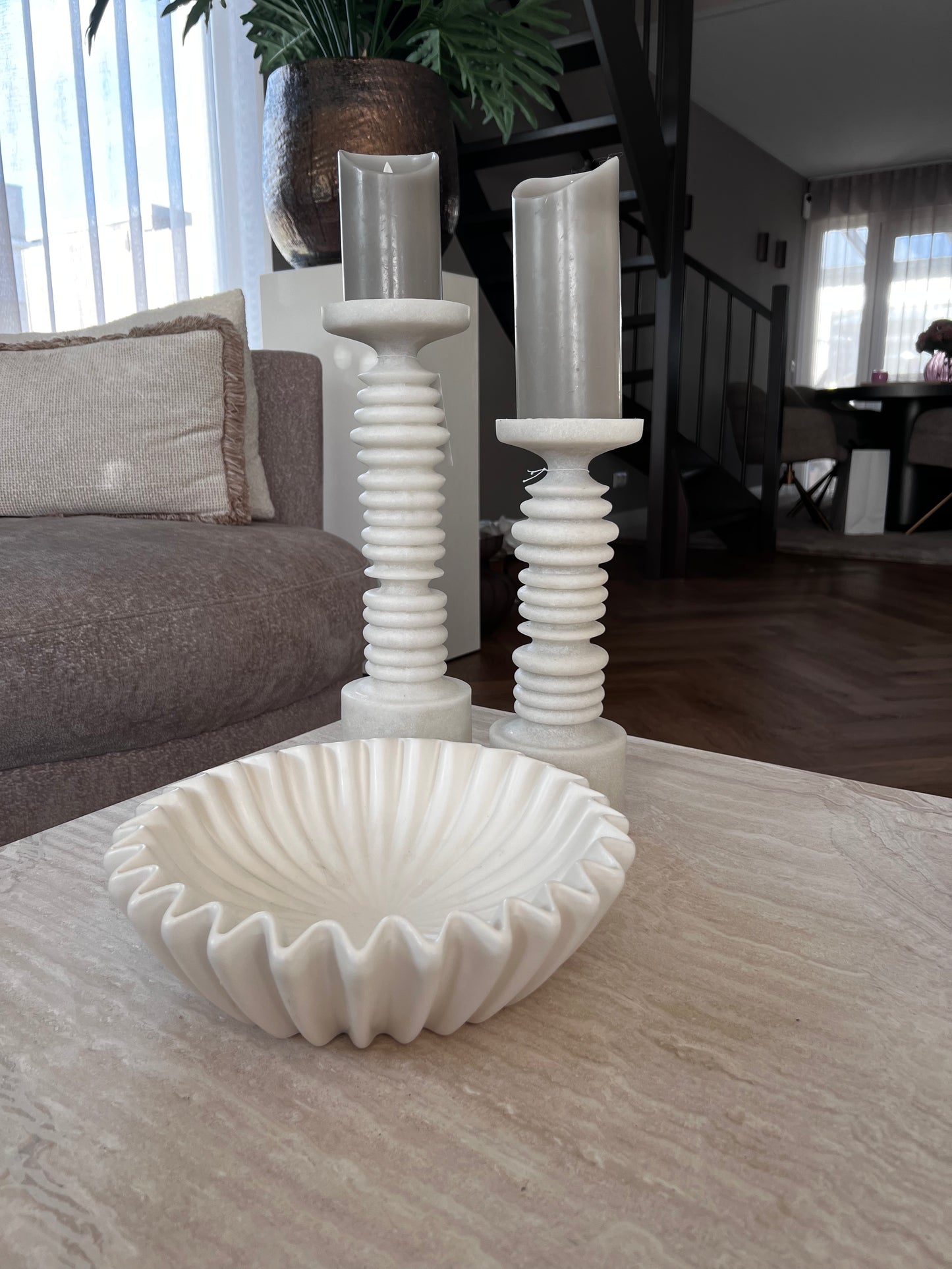 Pleated bowl white housevitamin afm30x30cm