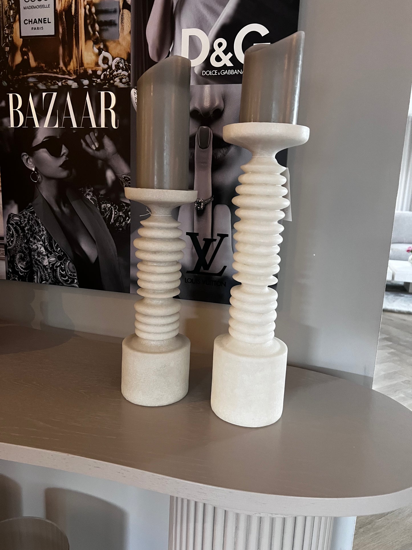 Kaarsenhouder bola beige 11x40cm light&living