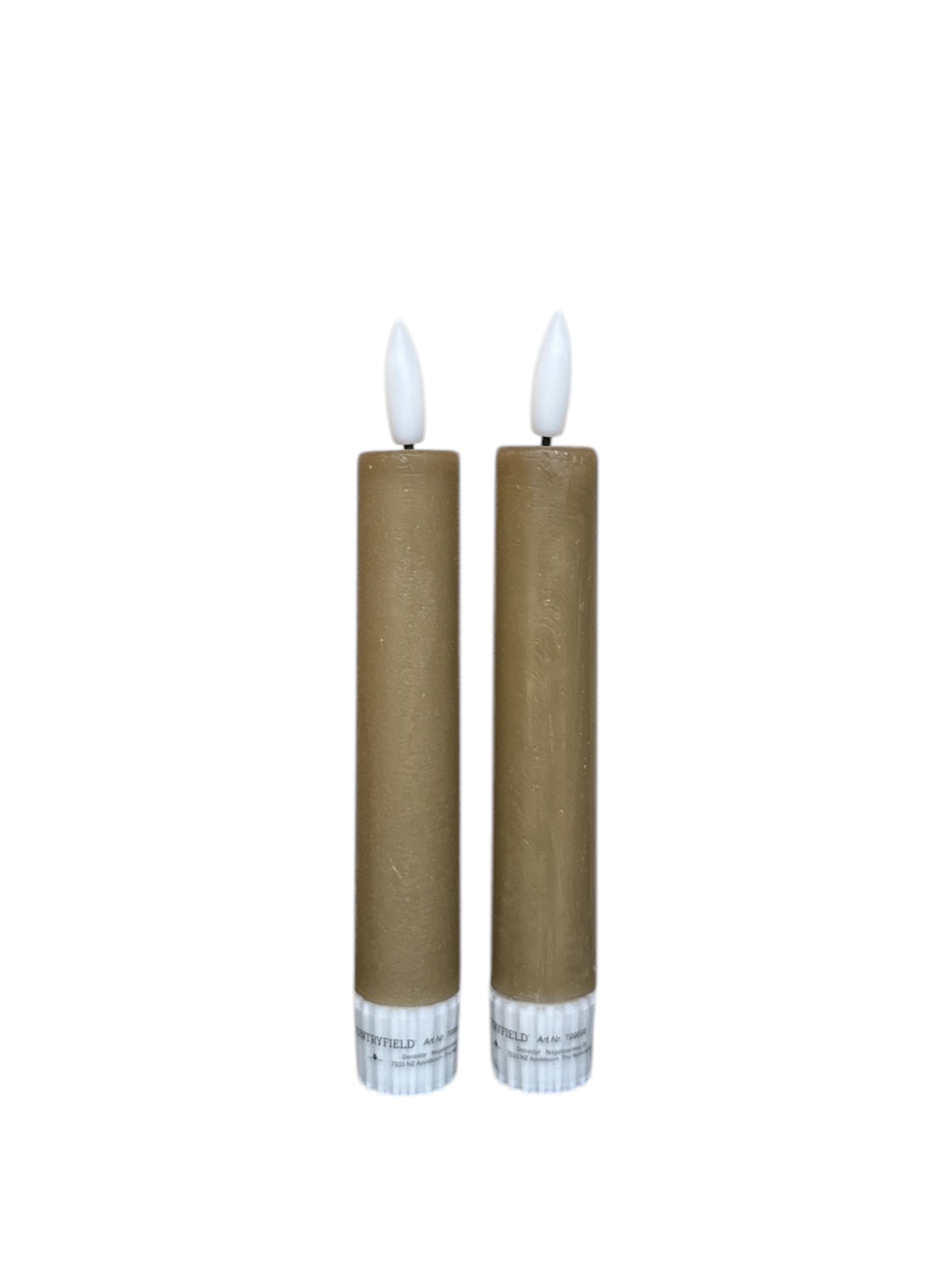 Led kaarsen 2 st. taupe | 16 cm