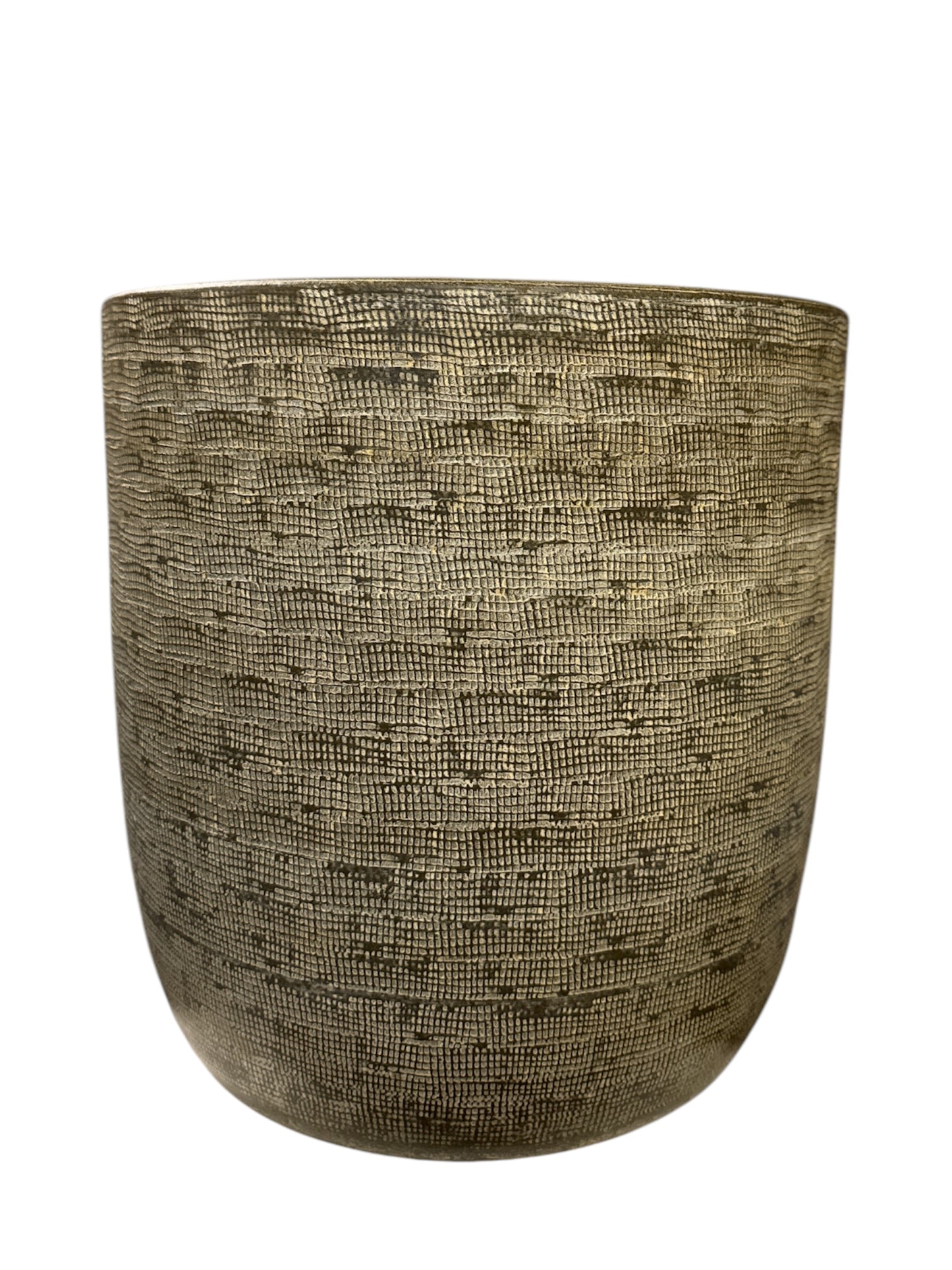 Pot Magna relief jute ant brown