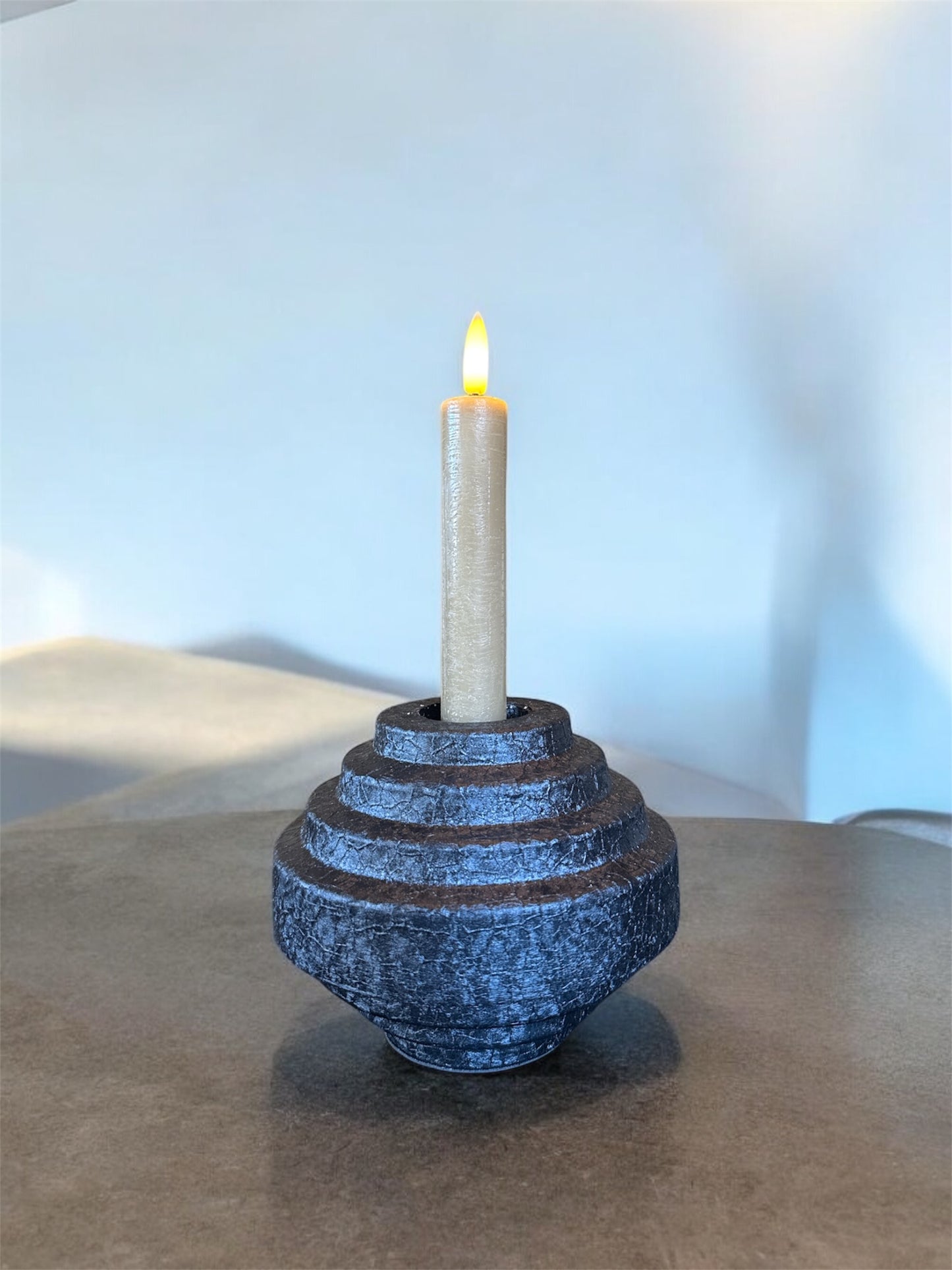 Kandelaar zwart | 13 cm