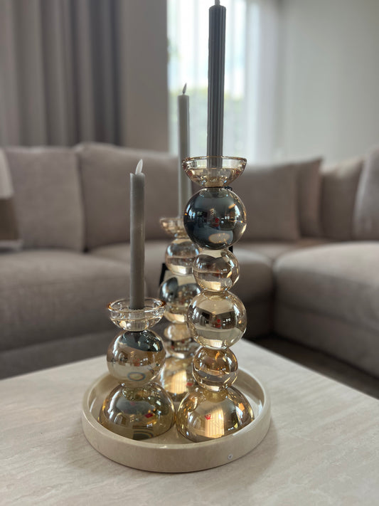 Candle holder gold luster set - complete set