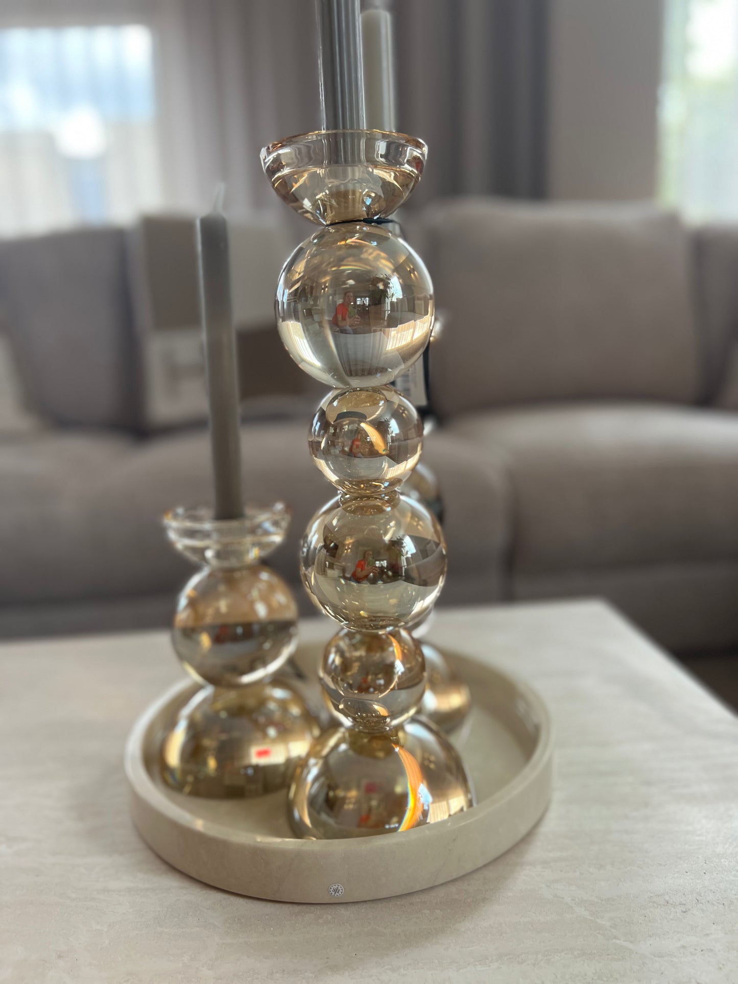 Candle holder gold luster set - complete set