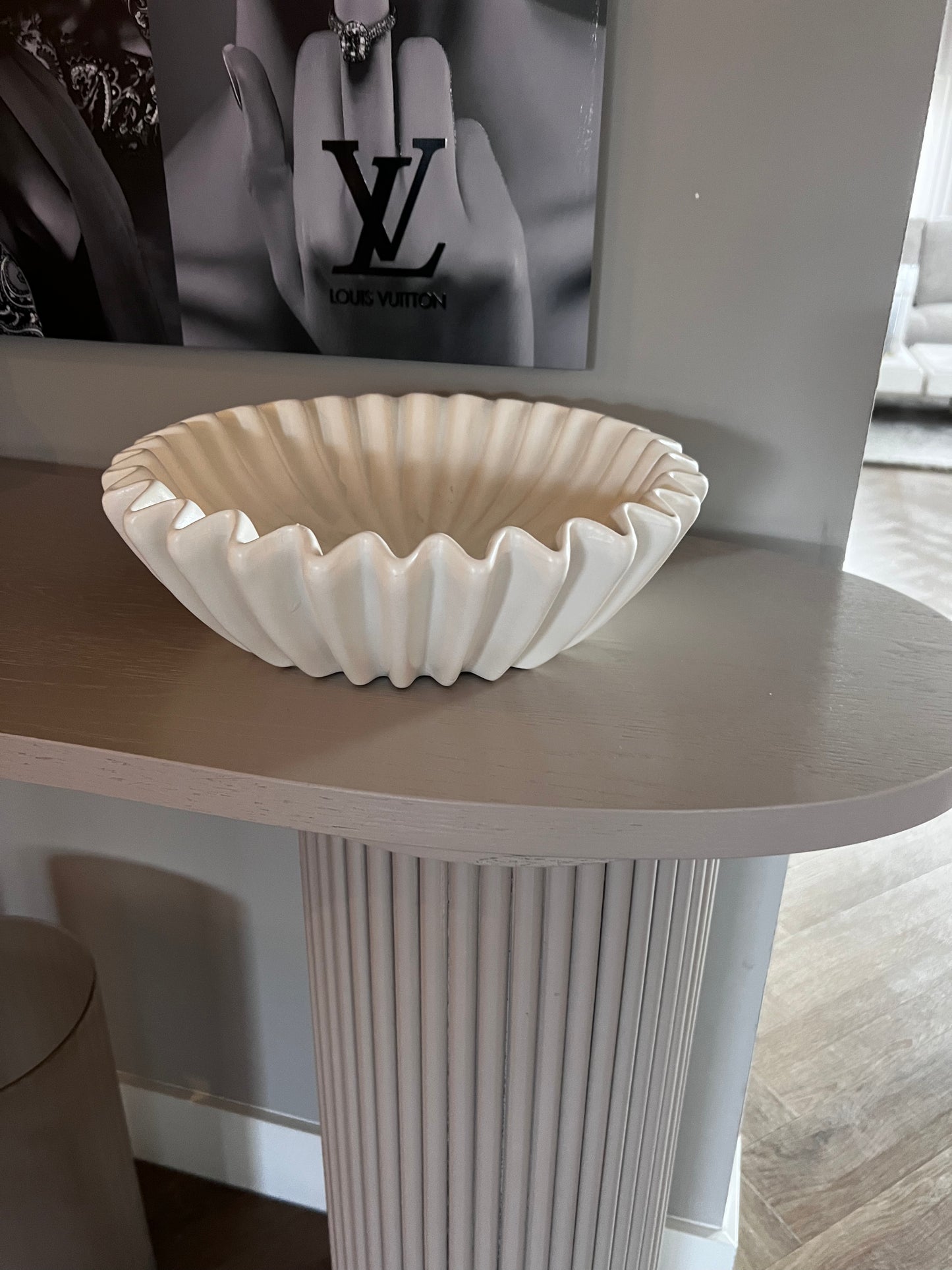 Pleated bowl white housevitamin afm30x30cm