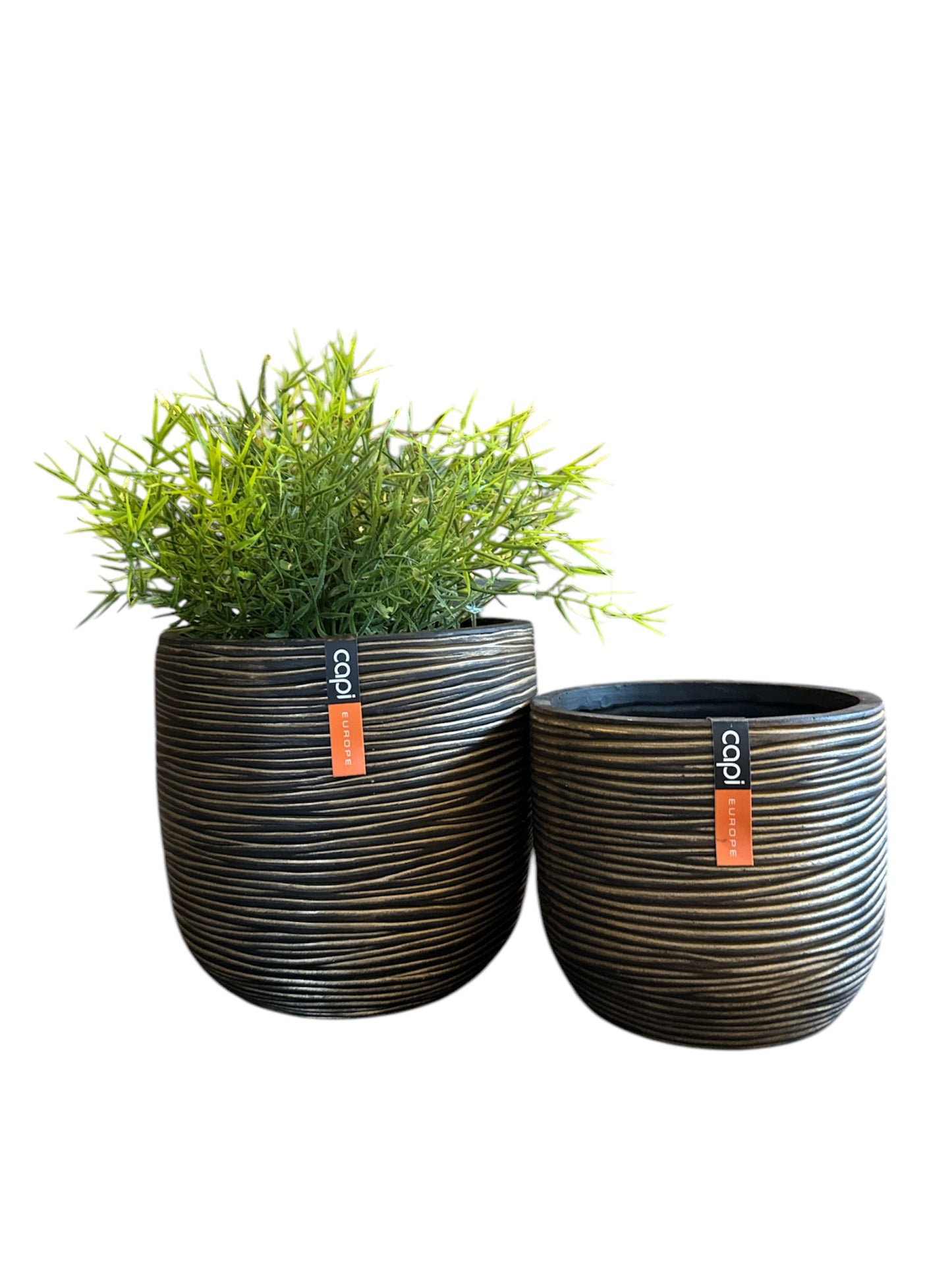 Pot bol rib M zwart goud | Capi Europe